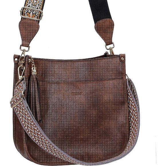HKCLUF Crossbody Bag Purse for Women 2Pcs Leather Hobo Handbag Wallet Se… - Picture 7 of 8